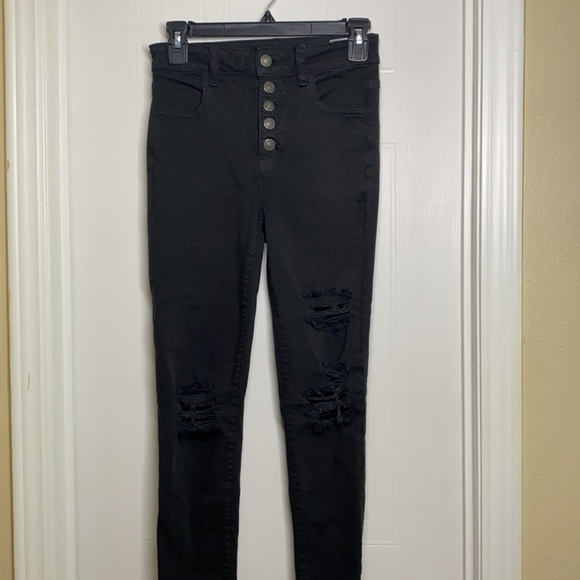 American Eagle - Black Destroyed Jeans size 0 - Picture 10 of 12